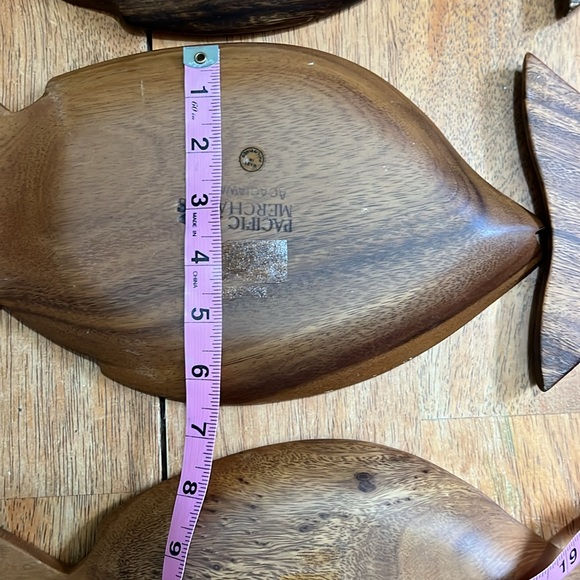 Set of 6 Pacific Merchants Acaciaware Fish platters - Picture 11 of 11